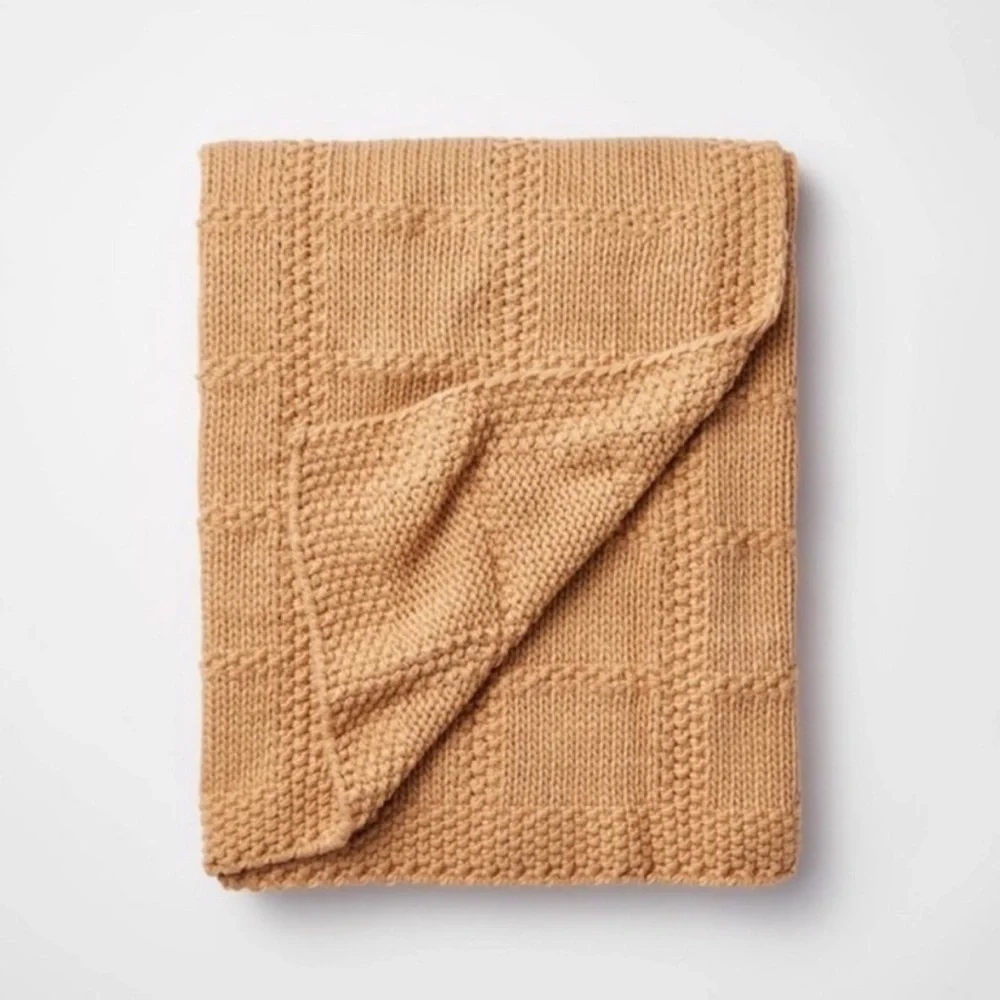 Studio McGee & Threshold Grid Knit Throw Blanket